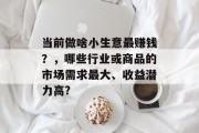 当前做啥小生意最赚钱？，哪些行业或商品的市场需求最大、收益潜力高?