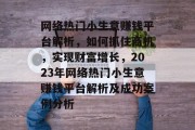 网络热门小生意赚钱平台解析，如何抓住商机，实现财富增长，2023年网络热门小生意赚钱平台解析及成功案例分析