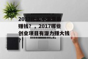 2017什么小生意最赚钱？，2017哪些创业项目有潜力赚大钱？