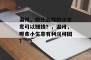 温州，做什么样的小生意可以赚钱？，温州，哪些小生意有利润可图?