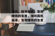潍坊，探寻商机，发现赚钱的生意，潍坊商机探寻，发现赚钱的生意之路