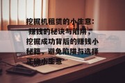 挖掘机租赁的小生意: 赚钱的秘诀与陷阱，挖掘成功背后的赚钱小秘籍，避免陷阱与选择正确小生意