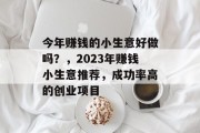 今年赚钱的小生意好做吗？，2023年赚钱小生意推荐，成功率高的创业项目
