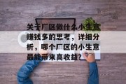 关于厂区做什么小生意赚钱多的思考，详细分析，哪个厂区的小生意最能带来高收益？