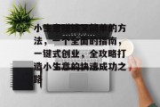 小生意赚钱又简单的方法，一个全面的指南，一键式创业，全攻略打造小生意的快速成功之路