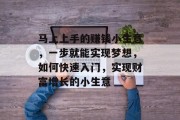 马上上手的赚钱小生意，一步就能实现梦想，如何快速入门，实现财富增长的小生意