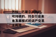 万科：已建立战略的、可持续的、符合行业未来发展模式的资产交易主阵地