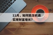 11月，如何抓住机遇实现财富增长？