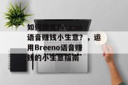 如何使用Breeno语音赚钱小生意？，运用Breeno语音赚钱的小生意指南