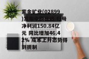 紫金矿业(02899)发布中期业绩 归母净利润150.84亿元 同比增加46.42% 成本上升态势得到扼制