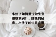 小伙子如何通过做生意赚取利润？，赚钱的秘密，小伙子的生意之道