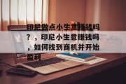 印尼做点小生意赚钱吗？，印尼小生意赚钱吗，如何找到商机并开始盈利
