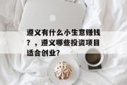 遵义有什么小生意赚钱？，遵义哪些投资项目适合创业？