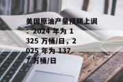 美国原油产量预期上调：2024 年为 1325 万桶/日，2025 年为 1377 万桶/日