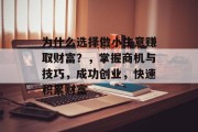 为什么选择做小生意赚取财富？，掌握商机与技巧，成功创业，快速积累财富