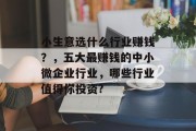 小生意选什么行业赚钱？，五大最赚钱的中小微企业行业，哪些行业值得你投资?