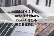 比GPT-3.5 Turbo便宜超60% OpenAI推出小模型卷性价比
