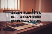 家庭小生意真的赚钱多吗？，家庭小生意赚取财富的途径与方法分析