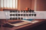邵阳什么小生意赚钱，邵阳有哪些适合初学者的创业项目