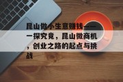昆山做小生意赚钱——一探究竟，昆山微商机，创业之路的起点与挑战