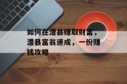 如何在澧县赚取财富，澧县富翁速成，一份赚钱攻略
