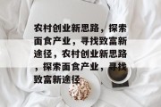 农村创业新思路，探索面食产业，寻找致富新途径，农村创业新思路，探索面食产业，寻找致富新途径