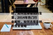 2014年热门行业解析，如何选择赚钱的生意，2014年热门行业解析，如何选择盈利的生意策略