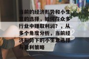 当前的经济形势和小生意的选择，如何在众多行业中赚取利润？，从多个角度分析，当前经济形势下的小生意选择与盈利策略