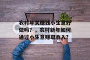 农村年关赚钱小生意好做吗？，农村新年如何通过小生意赚取收入?