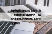 如今赚钱的冷门小生意，如何低成本创业，适合家庭经营的冷门小生意推荐