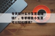 冬天做什么小生意最赚钱？，冬季哪些小生意可以轻松赚钱?