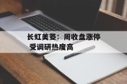 长虹美菱：周收盘涨停 受调研热度高