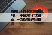 出国打工做小生意赚钱吗？，中国海外打工创业，一次投资的可能回报