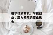 在学校的商机，学校创业，潜力无限的商业机会