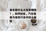有车做什么小生意赚钱？，如何创业，汽车维修与保养行业中的小商机