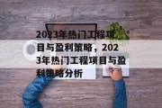 2023年热门工程项目与盈利策略，2023年热门工程项目与盈利策略分析