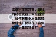 家庭小生意项目，赚钱的秘密武器，家庭创业，如何利用小本生意轻松赚钱？秘诀在于这些家庭小生意项目！