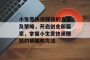 小生意快速赚钱的方法及策略，开启创业新篇章，掌握小生意快速赚钱的策略和方法
