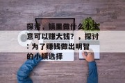 探索，镇里做什么小生意可以赚大钱？，探讨: 为了赚钱做出明智的小镇选择