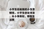 小学生也能做的小生意赚钱，小学生创业项目，从小事做起，赚取生活费