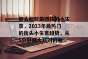 街头那些最赚钱的小生意，2023年最热门的街头小生意趋势，从5分钟赚大钱的机会