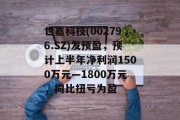 世嘉科技(002796.SZ)发预盈，预计上半年净利润1500万元—1800万元，同比扭亏为盈