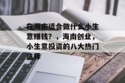 在海南适合做什么小生意赚钱？，海南创业，小生意投资的八大热门选择