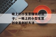 晚上的小生意赚钱好点子，一晚上的小型生意创业盈利好方法