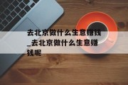 去北京做什么生意赚钱_去北京做什么生意赚钱呢