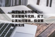 买了公寓如何赚钱——投资策略与实践，买了公寓如何赚钱，投资策略与实践