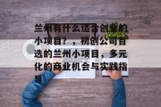 兰州有什么适合创业的小项目？，初创公司首选的兰州小项目，多元化的商业机会与实践指导