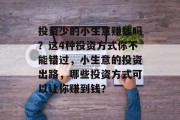 投资少的小生意赚钱吗？这4种投资方式你不能错过，小生意的投资出路，哪些投资方式可以让你赚到钱？