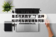 车牌号上的字母“L”是否代表数字“？这种标识对车辆管理有何影响？