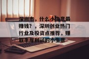 深圳市，什么小生意最赚钱？，深圳创业热门行业及投资点推荐，赚取丰厚利润的小生意